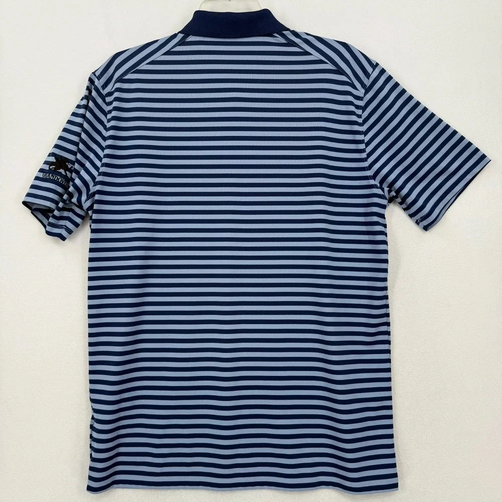 Nike Golf Men's Dri-FIT Striped Polo‎ Shirt M Navy Blue 891239-492 Swoosh Logo